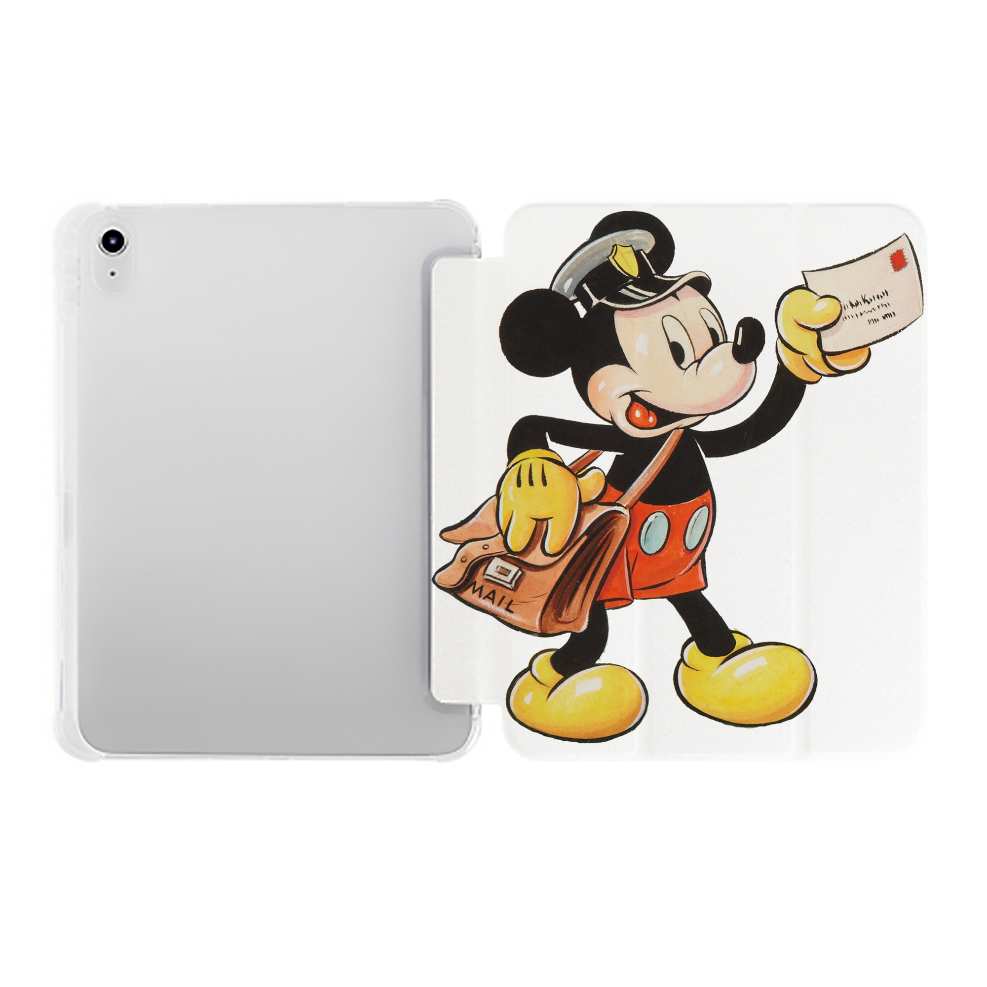 （画像用） ミッキーマウス Mickey Mouse IPad ケース ペン収納付き 三つ折りスタンド PUレザー×シリコン 対応機種9.5/10.5/10.9インチ